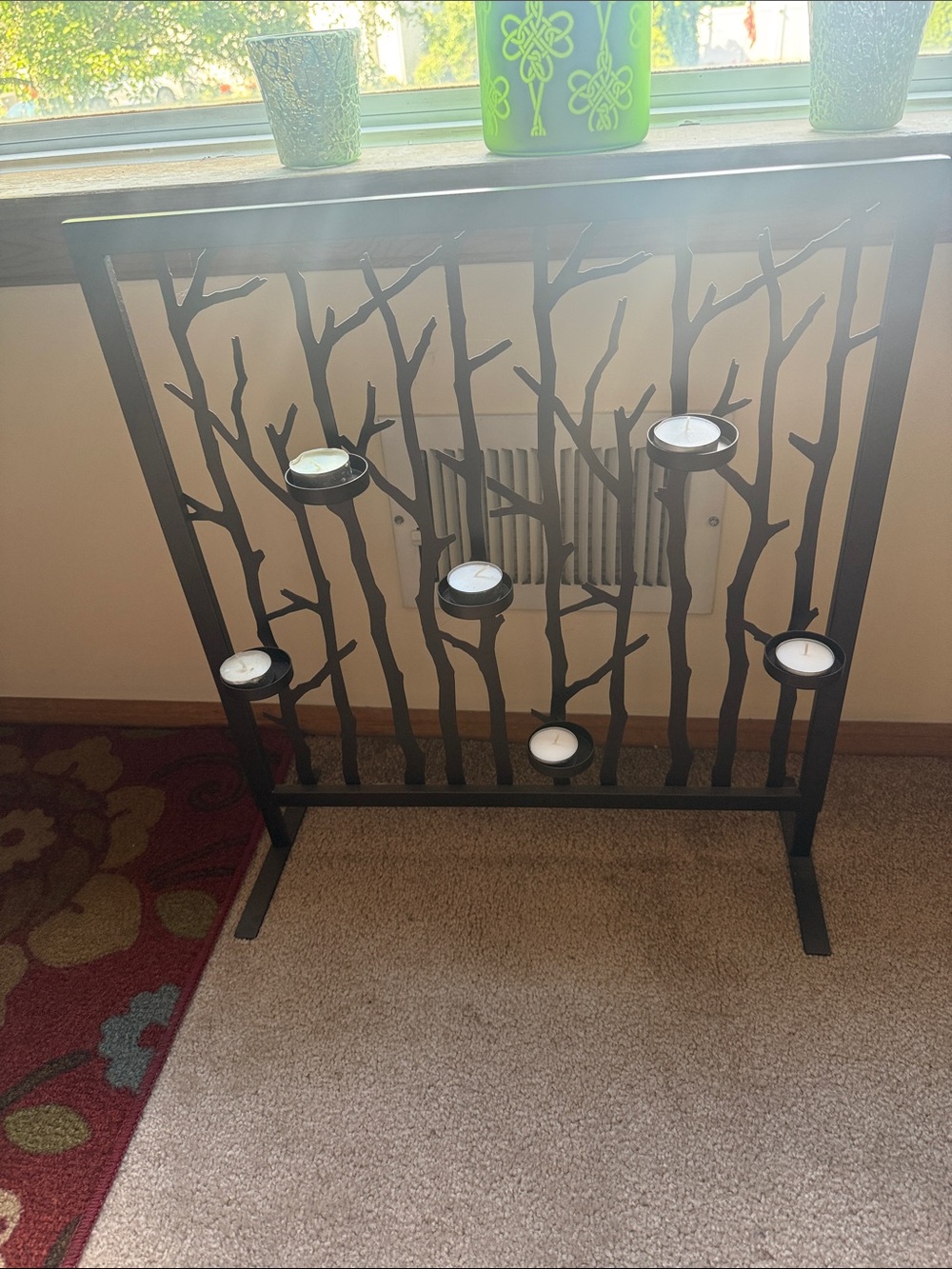 Metal Tree Branch Tea Light Candle Holder - fireplace cover